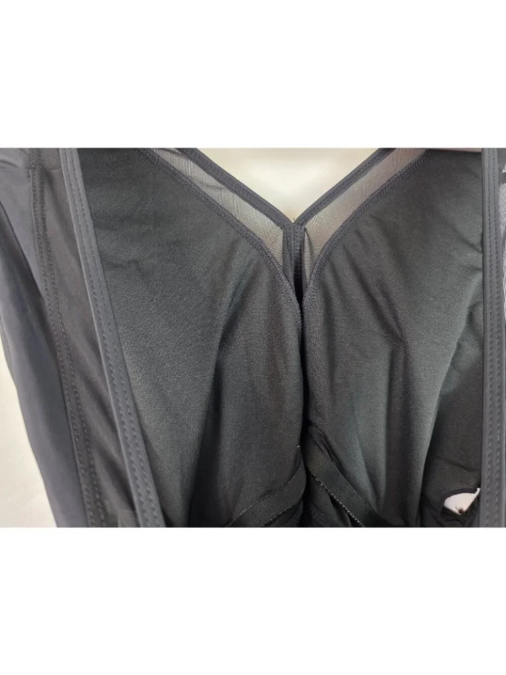 Nicole Miller Women's One Piece Swimsuit Plus Size 1X Black Sheer Swim